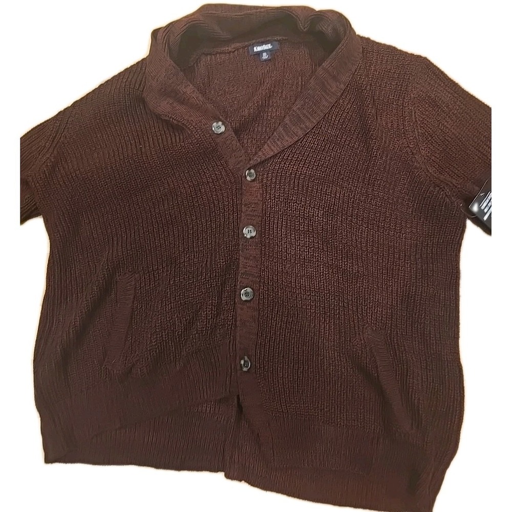KingSize brand shawl collar sweater featuring a textured knit design Size 2XL